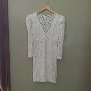 Free People White Long Sleeve Dress